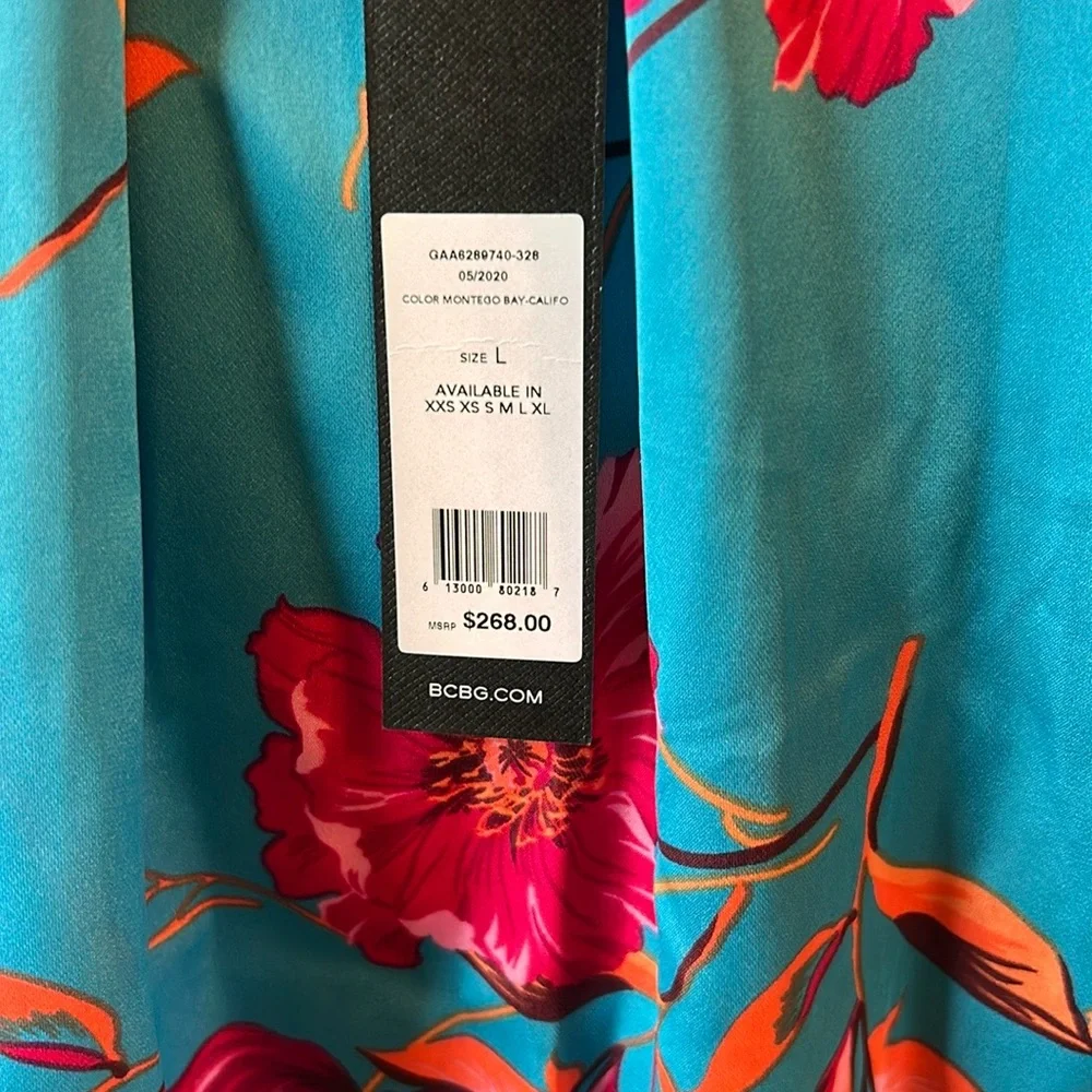 NWT BCBG Teal Floral dress - Picture 6 of 6